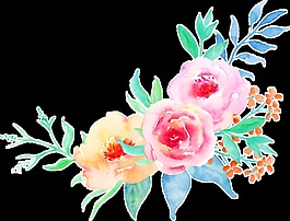 百花齐放艳丽卡通透明素材