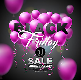 时尚红色气球打折背景