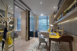 现代时尚客厅白色壁灯室内装修效果图