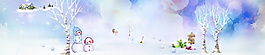 冬季唯美梦幻雪景banner背景