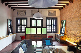 现代新中式室内客厅效果图