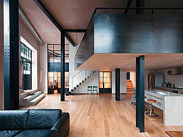 工业风客厅木地板室内装修效果图