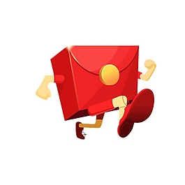 手绘红包奔跑元素