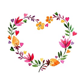 心形花圈png元素