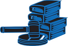 蓝色锤子书本png元素