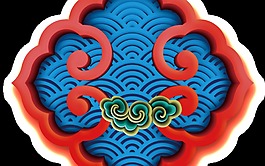 复古花纹喜庆素材