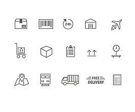 15个物流和交付图标