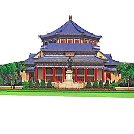 手绘宫殿建筑元素