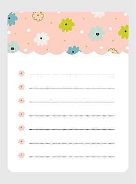 多花稿纸矢量素材