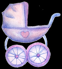 爱心婴儿车透明装饰素材