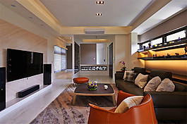 室内客厅现代精装修效果图