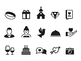 15款黑色约会icon素材