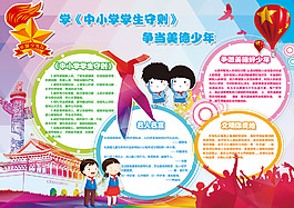 学《中小学生守则》争当美德少年展板
