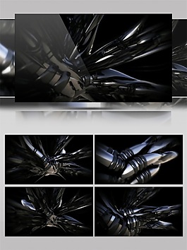 炫酷黑色金属飞船高清视频素材