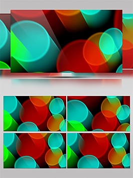 炫酷彩色圆环圆柱高清视频素材