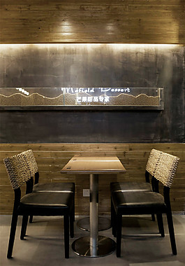 简约灰色系甜品店餐桌装修效果图