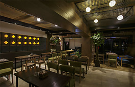 灰色调甜品店白色灯光装修效果图