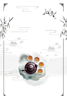 小清新茶艺海报背景