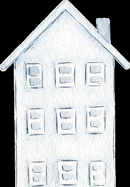 多楼小屋透明装饰素材