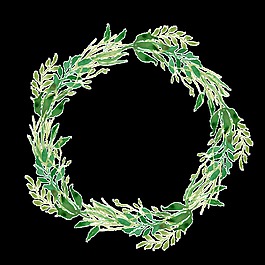 碧绿树枝透明装饰素材