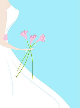 矢量手绘婚纱婚庆背景