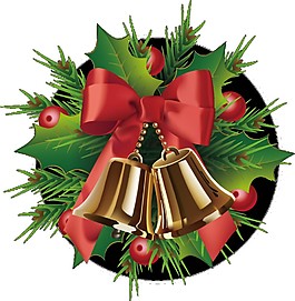 圣诞松枝铃铛装饰元素