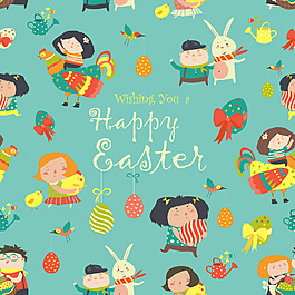 复活节主题无缝图案