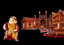 复古城市新年素材