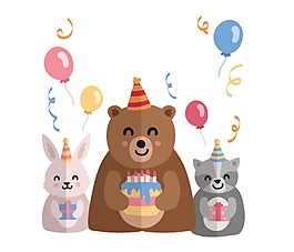 可爱生日派对元素