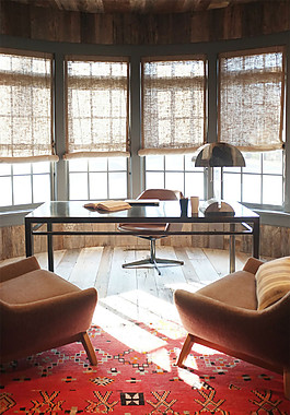 简约风书房花纹地毯效果图