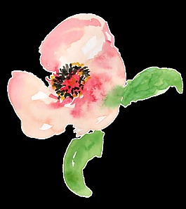 赤红花蕊透明装饰素材