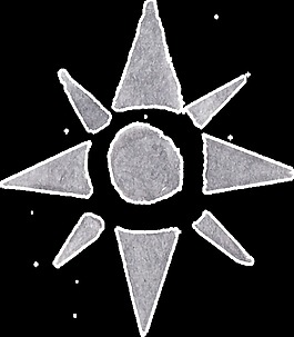 黑墨太阳透明装饰素材