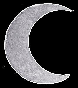 黑色皎月透明装饰素材