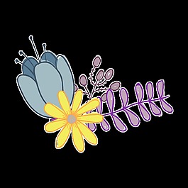 百花盛开透明装饰素材
