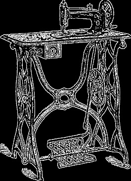 年代感缝纫机装饰素材