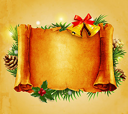 矢量复古牛皮纸质感圣诞节蜡烛背景