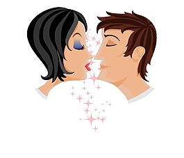 卡通爱情男女png元素