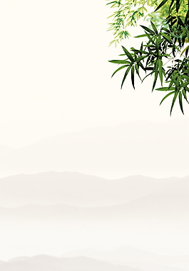 中国风水墨兰花竹子PSD背景素材