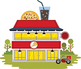 卡通别墅房子png元素