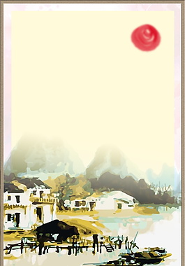水彩中国风海报背景
