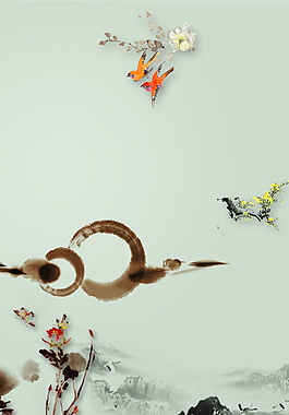 中国风水墨PSD背景素材