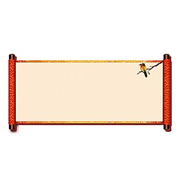 简约红色卷轴元素