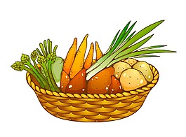 黄色箩筐蔬菜元素