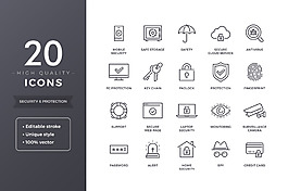 20款黑色监控icon素材