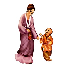 快乐的母子png元素