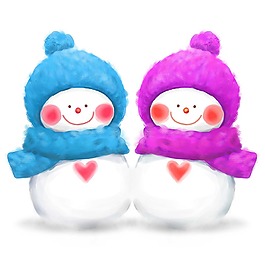 可爱的雪人png元素
