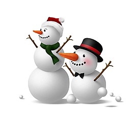 可爱雪人png元素