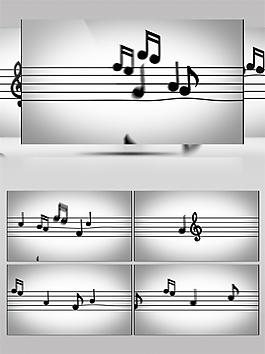 白色五线谱音符高清视频素材