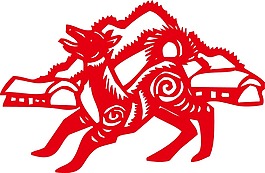 手绘春节剪纸元素