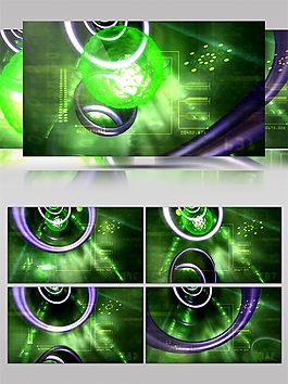 清新绿色圆环光雾高清视频素材